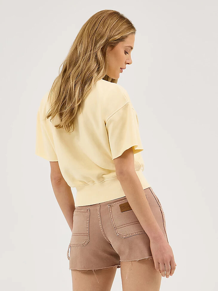 damen kurzarm-sweatshirt aus bananenkrepp
