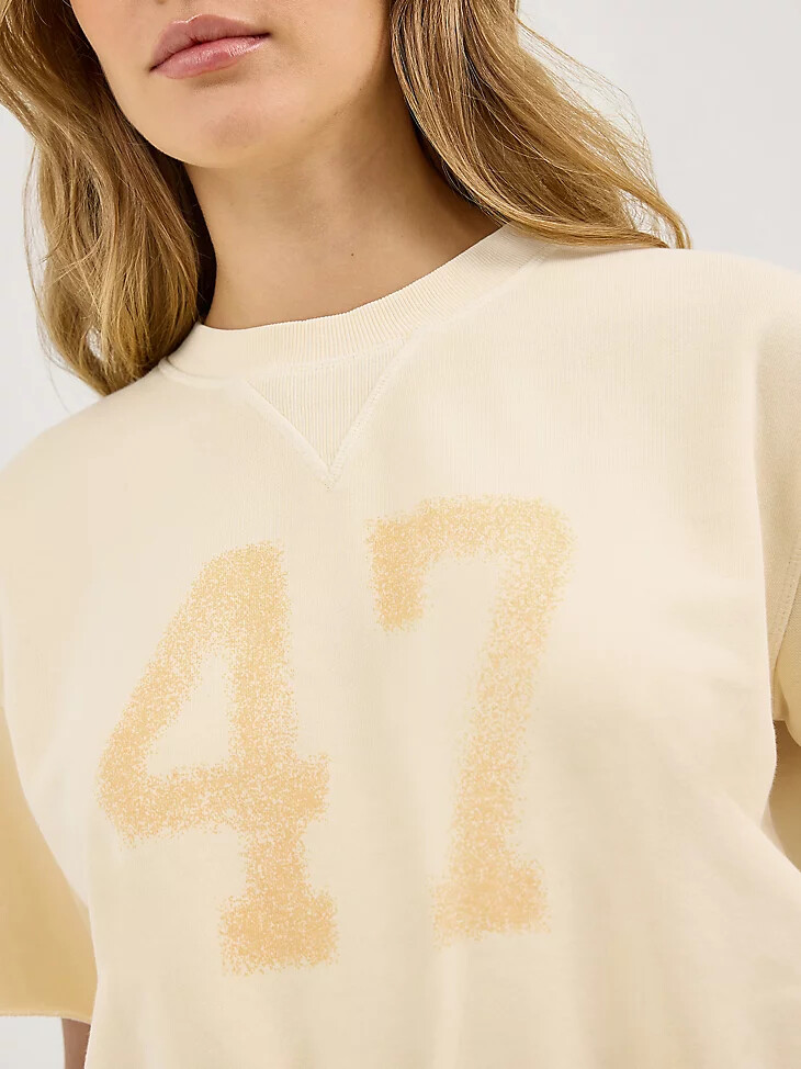 damen kurzarm-sweatshirt aus bananenkrepp