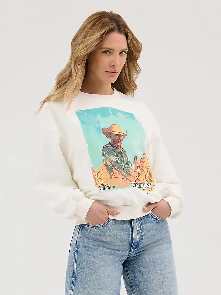 oversized damen-sweatshirt mit grafikprint vintage weiß