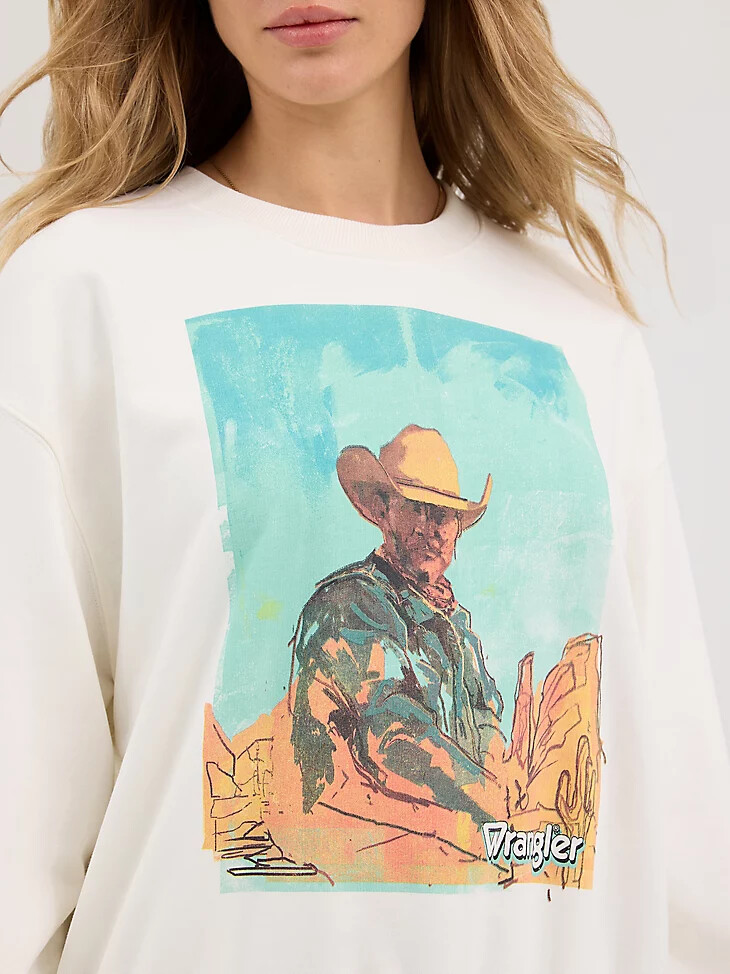 oversized damen-sweatshirt mit grafikprint vintage weiß