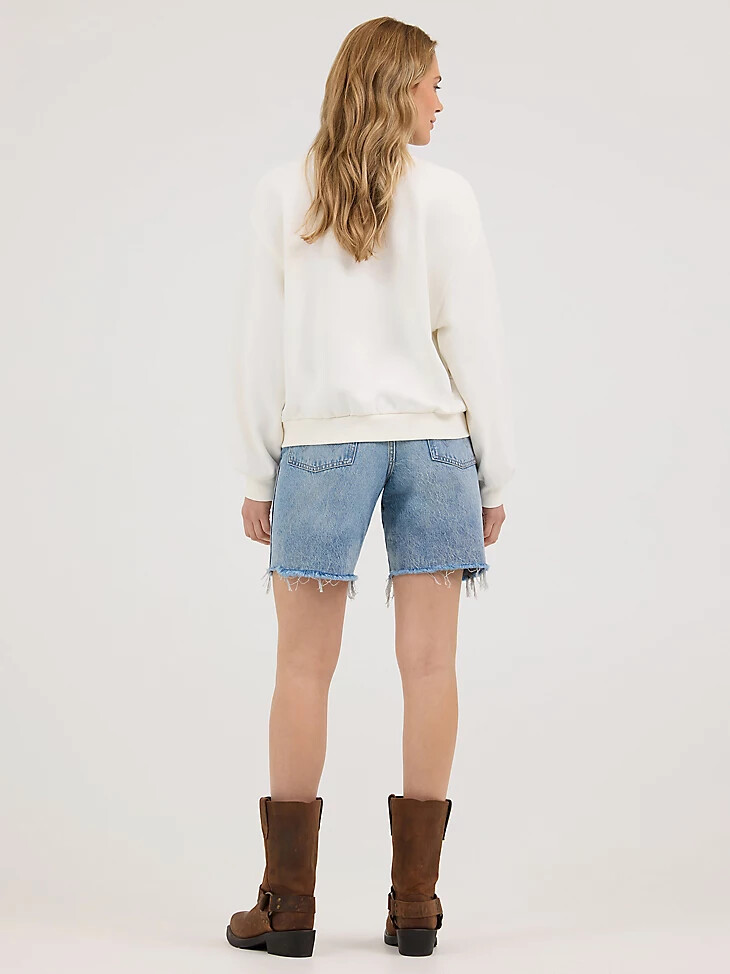 oversized damen-sweatshirt mit grafikprint vintage weiß
