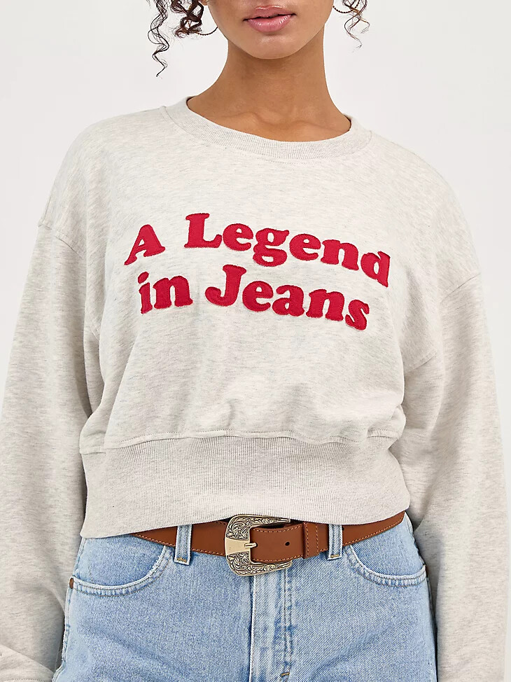 damen-crop-sweatshirt lässig geschnitten vintage weiß