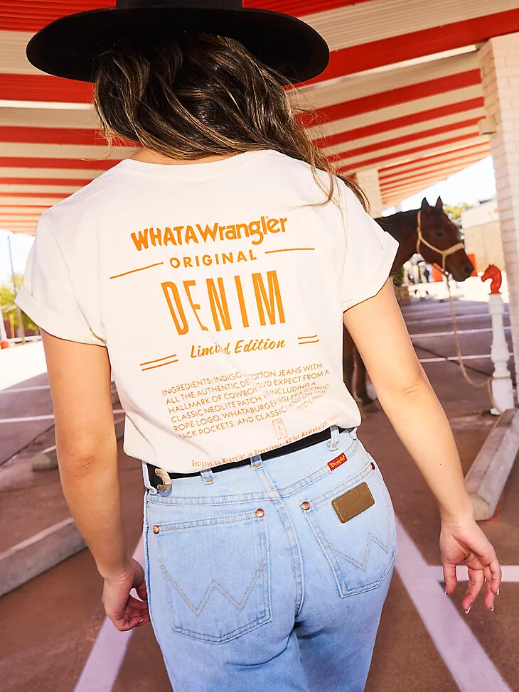 wrangler x whataburger damen-t-shirt marshmallow