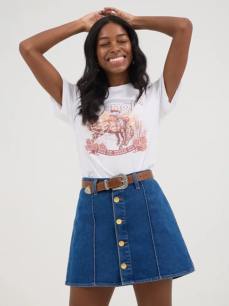 wrangler x yellow rose by kendra scott grafik-t-shirt strahlend weiß