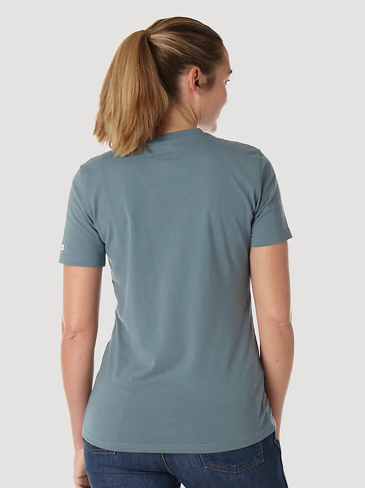 wrangler riggs workwear kurzarm-performance-t-shirt für damen seegrün