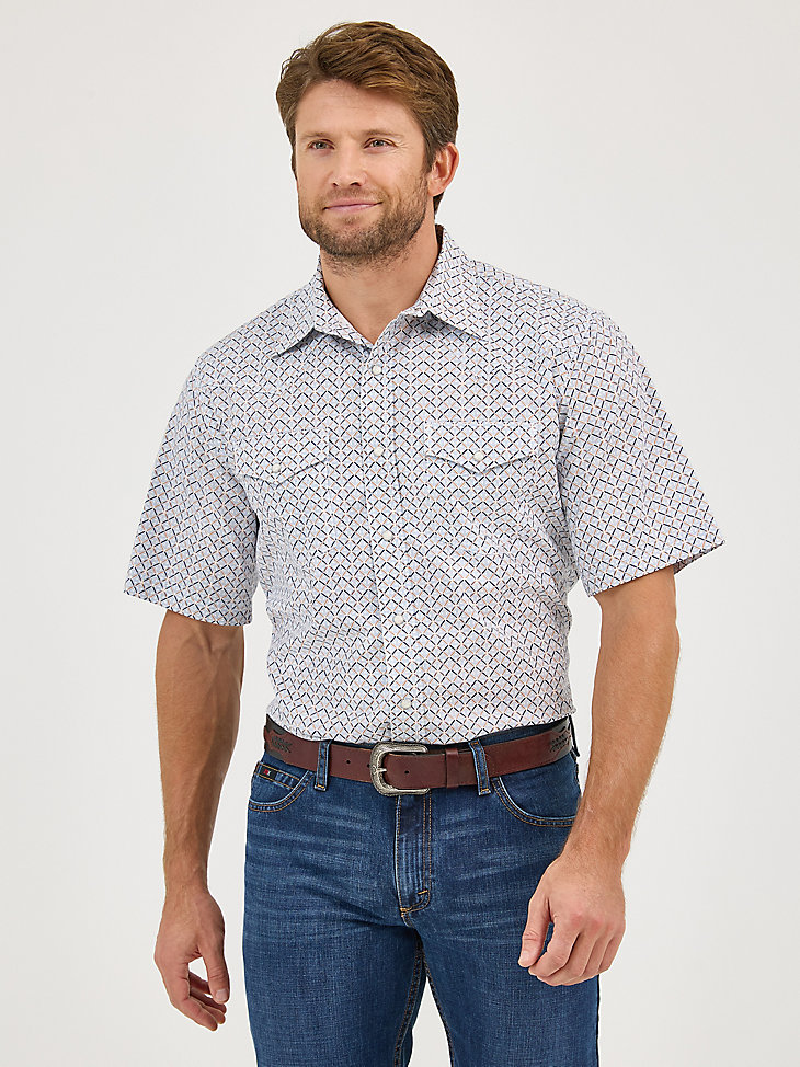 20x competition advanced comfort kurzarm-westernhemd mit druckknöpfen für herren blau chevre