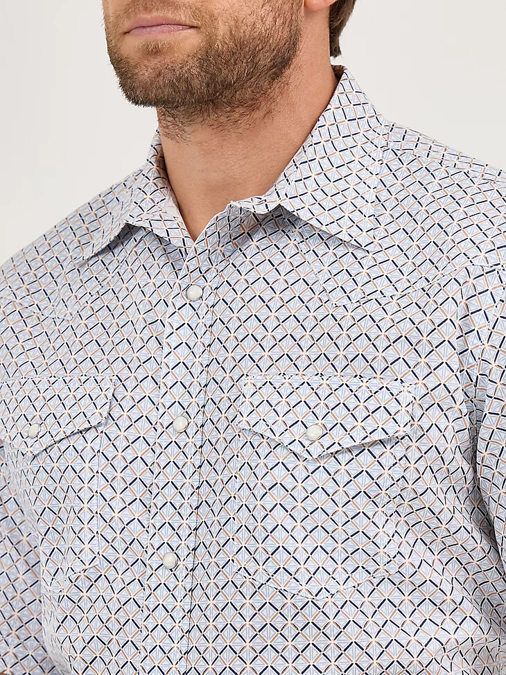 20x competition advanced comfort kurzarm-westernhemd mit druckknöpfen für herren blau chevre
