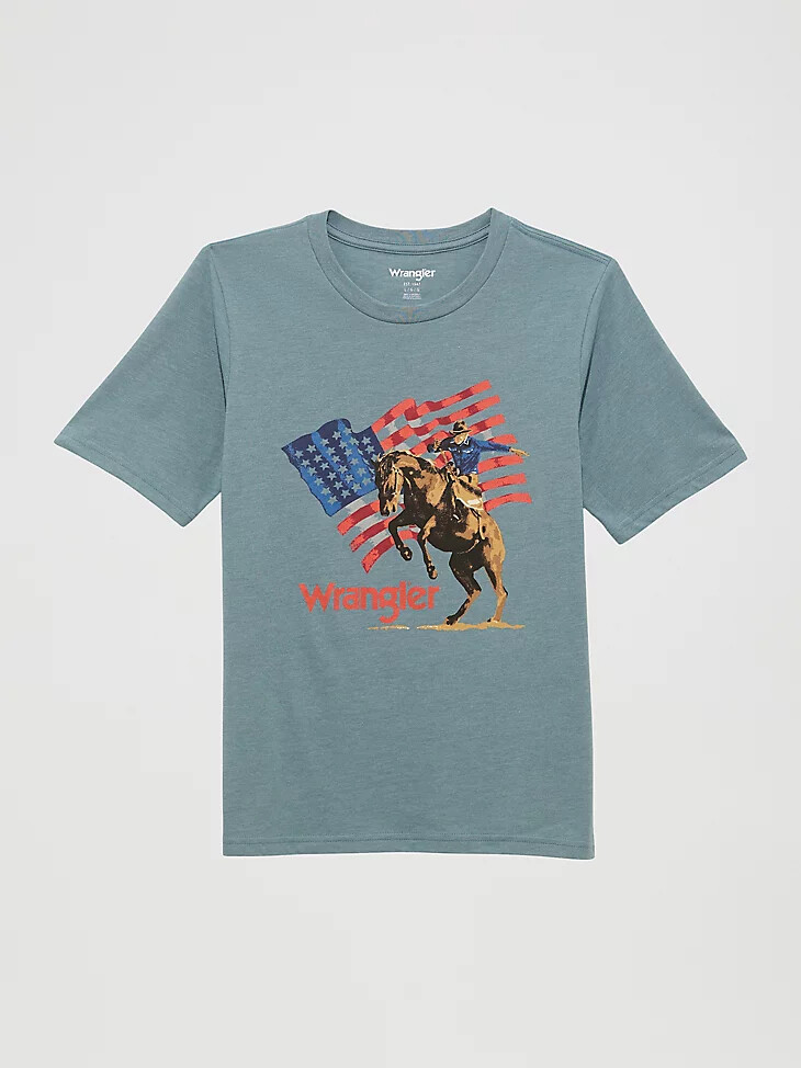 boys logo front graphic t-shirt lead heather