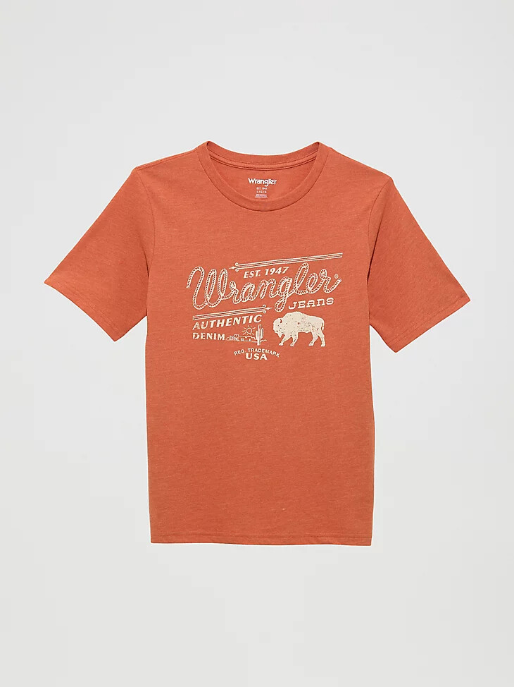 boys logo front graphic t-shirt mecca orange heather