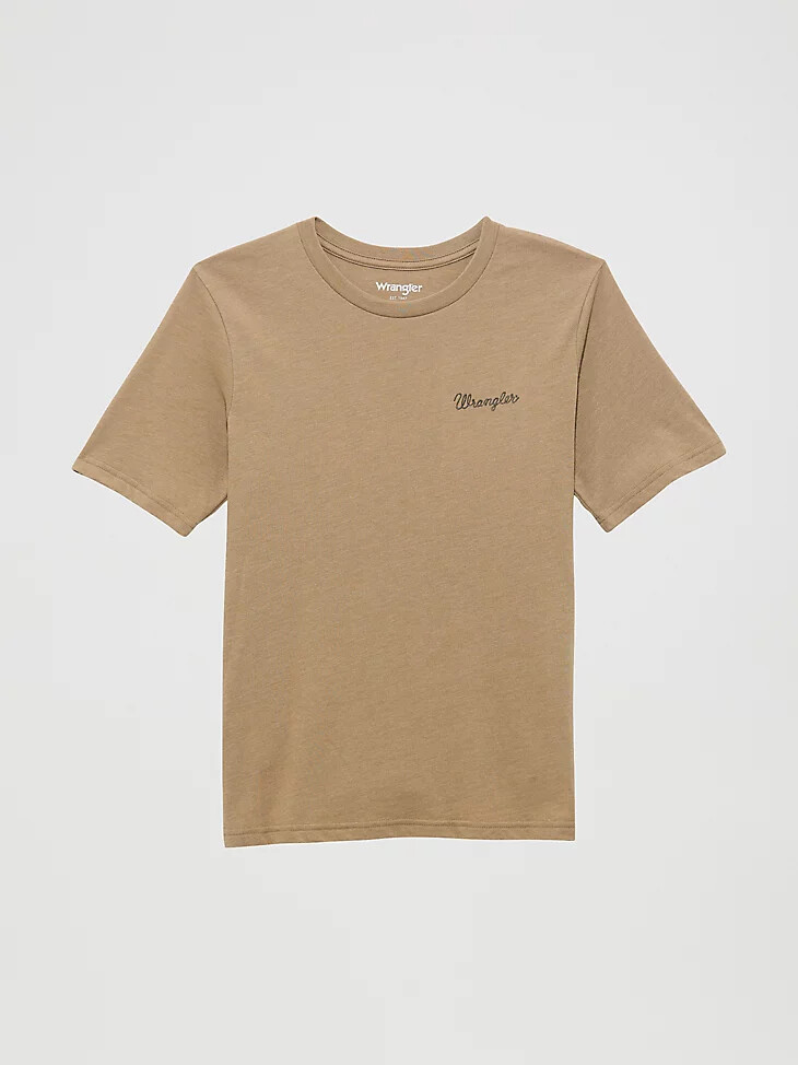 western-t-shirt für jungen mit rückengrafik farbe roasted cashew heather