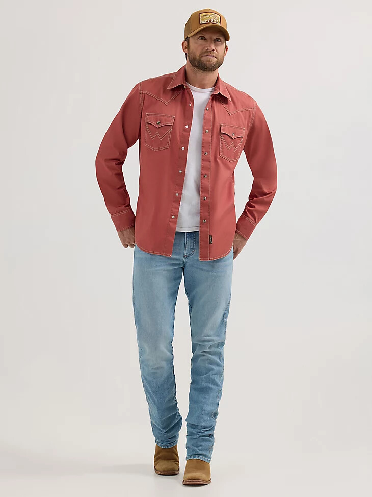 mendenhall wrangler retro slim fit straight leg jeans für herren