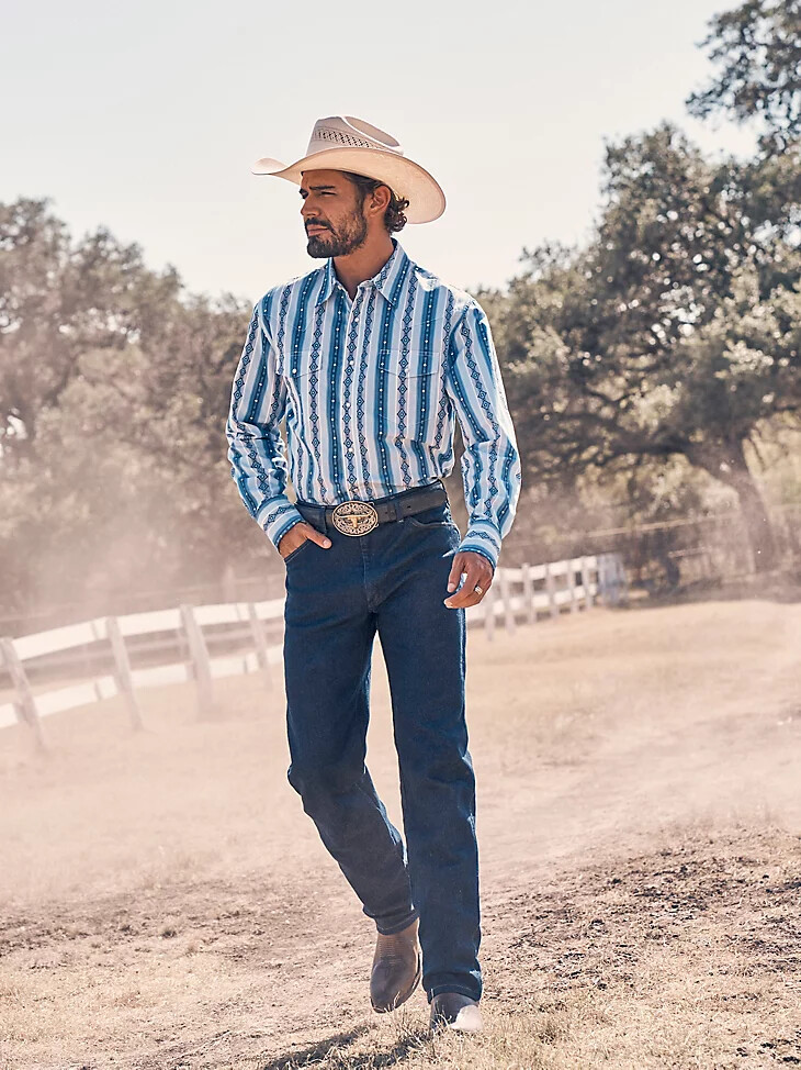 wrangler cowboy cut original fit jeans vorgewaschen indigo