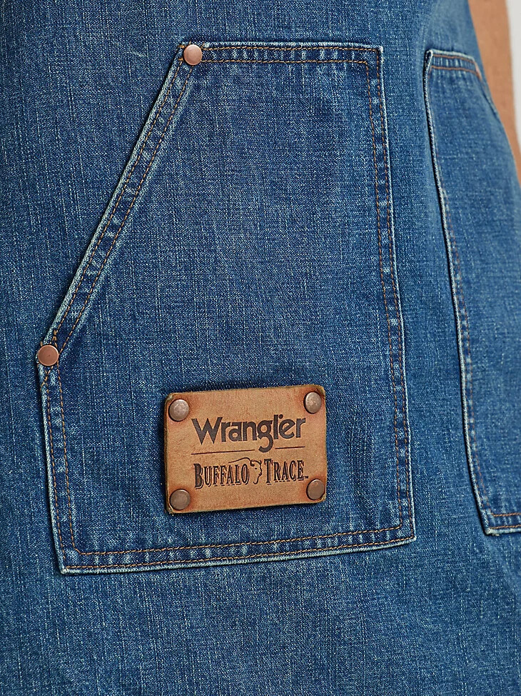 wrangler x buffalo trace distillers apron oak indigo