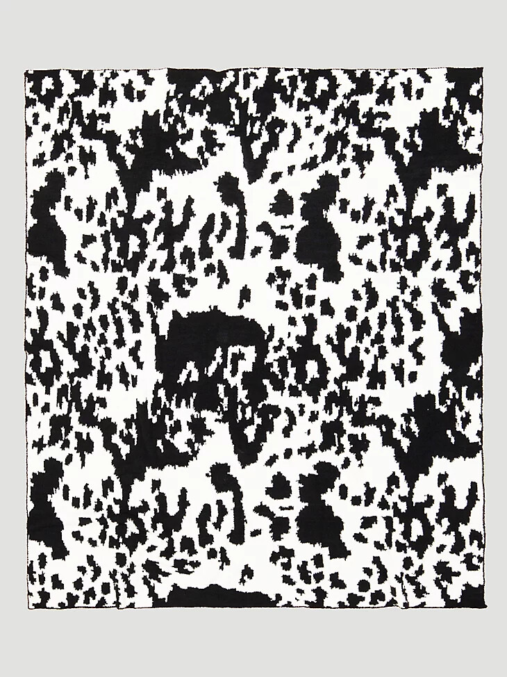 wrangler stretch-Überwurfdecke schwarz-weiß kuh