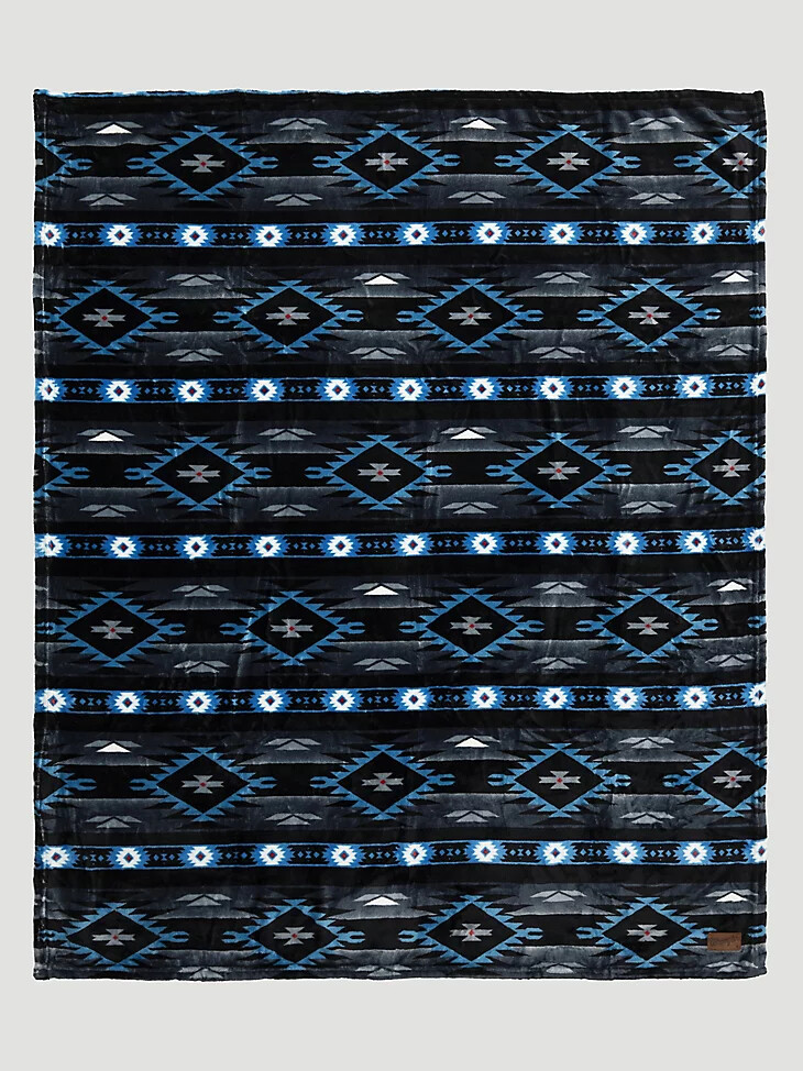 wrangler reisedecke blau schwarz checotah