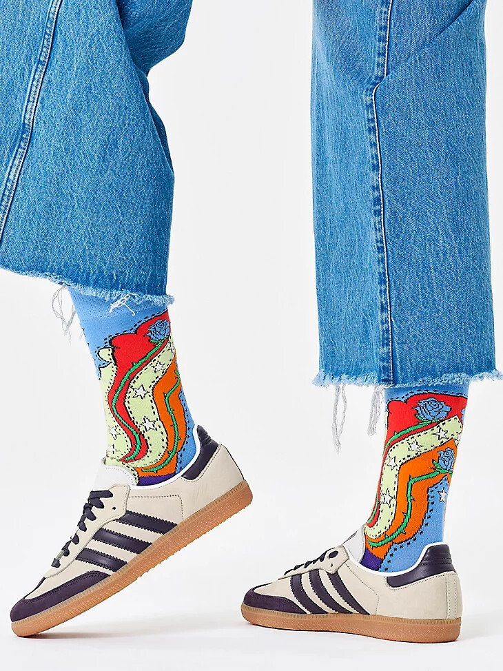 wrangler x happy socks rosensocke blau
