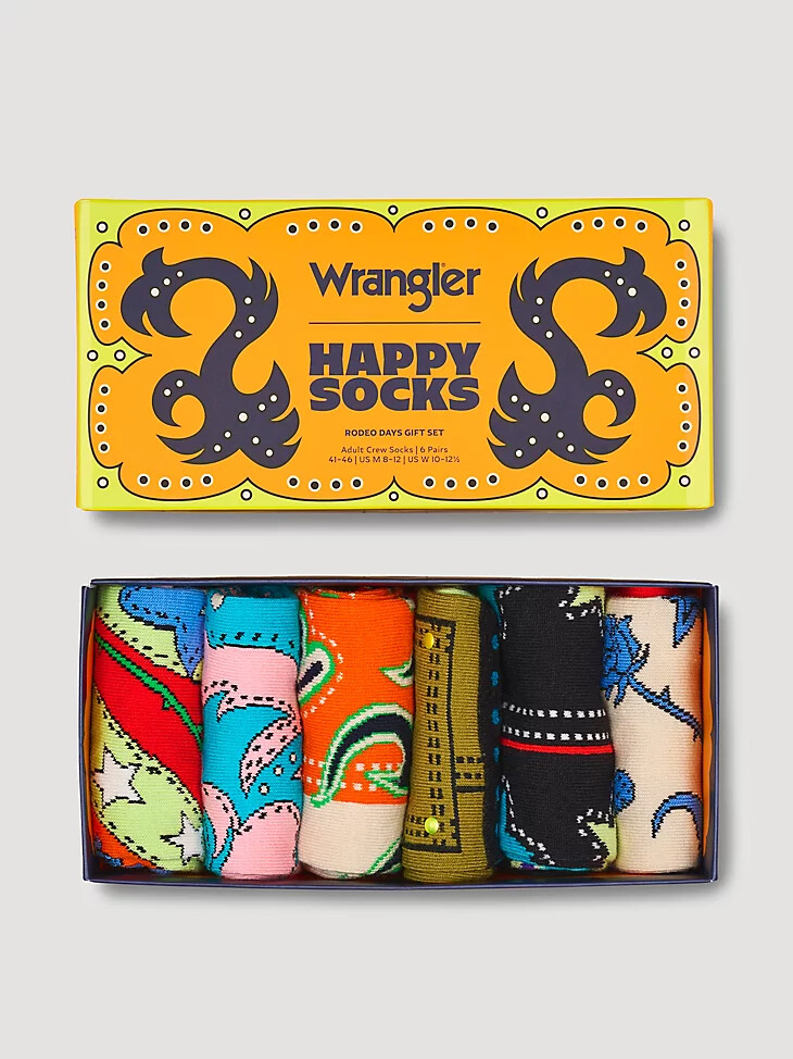 wrangler x happy socks 6er-pack geschenkset orange