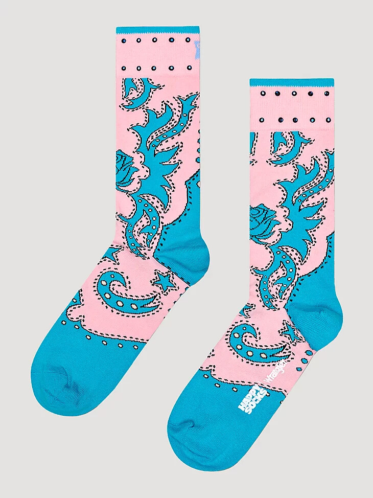 wrangler x happy socks strass-socke türkis