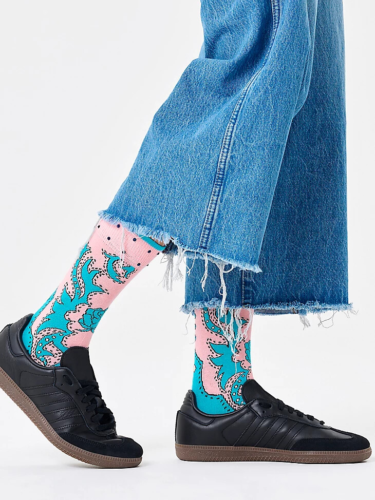 wrangler x happy socks strass-socke türkis