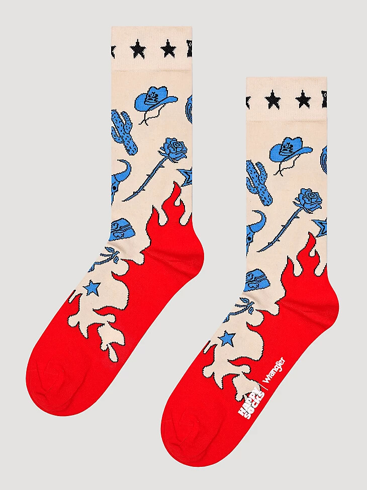 wrangler x happy socks icons socke weiß