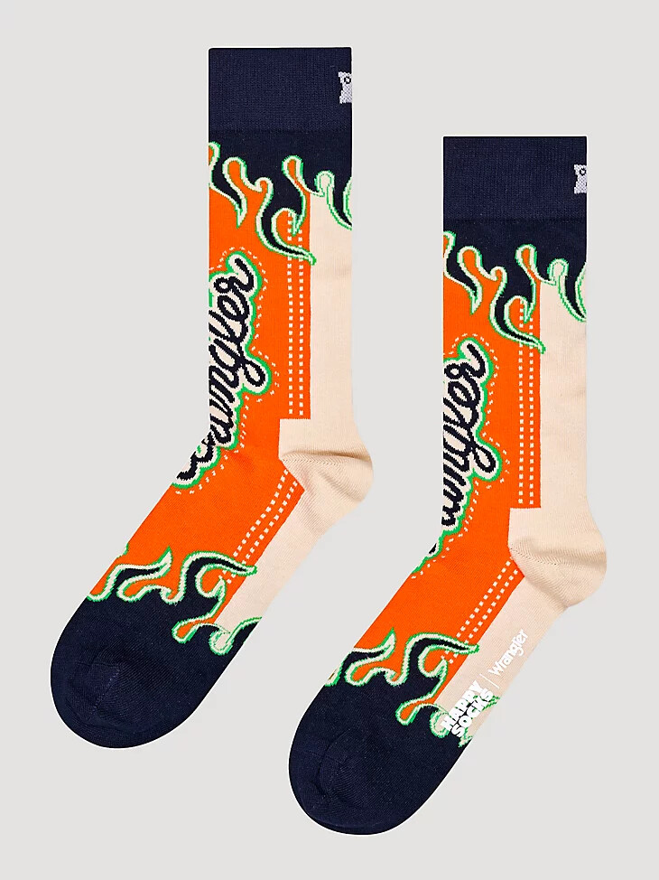 wrangler x happy socks fiery sock navy