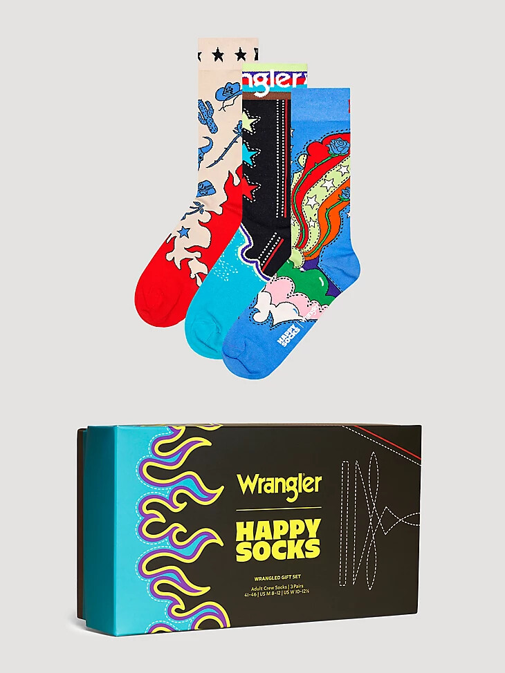 wrangler x happy socks 3er-pack geschenkset schwarz
