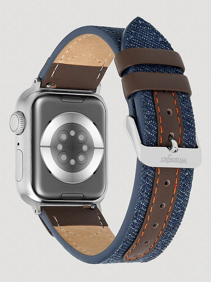 universelles uhrenarmband aus denim-leder