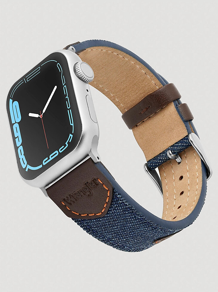 universelles uhrenarmband aus denim-leder