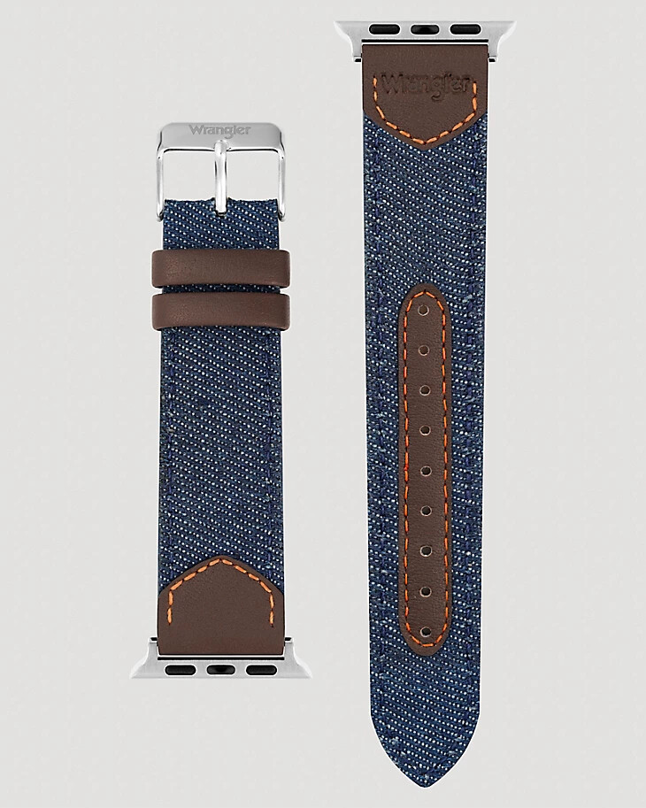 universelles uhrenarmband aus denim-leder