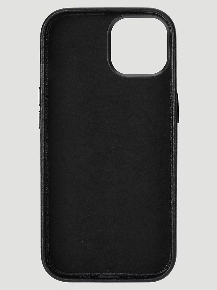 smartphone-lederhülle mit stickerei schwarz