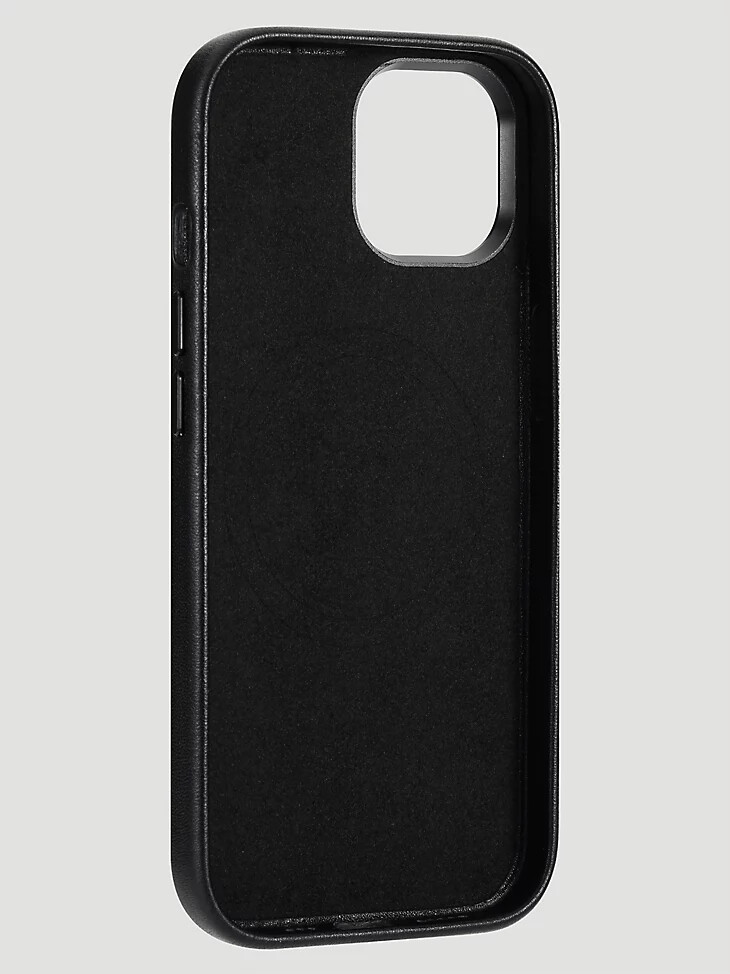 smartphone-lederhülle mit stickerei schwarz