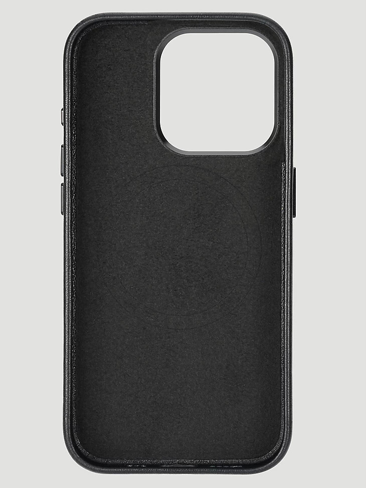smartphone-lederhülle mit stickerei schwarz
