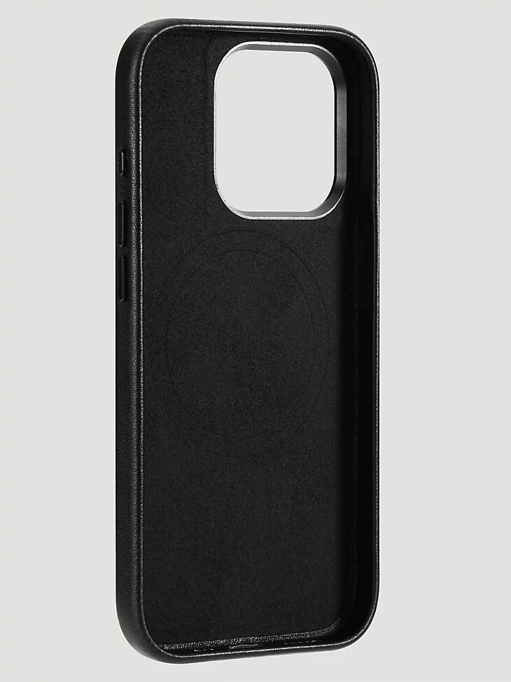 smartphone-lederhülle mit stickerei schwarz