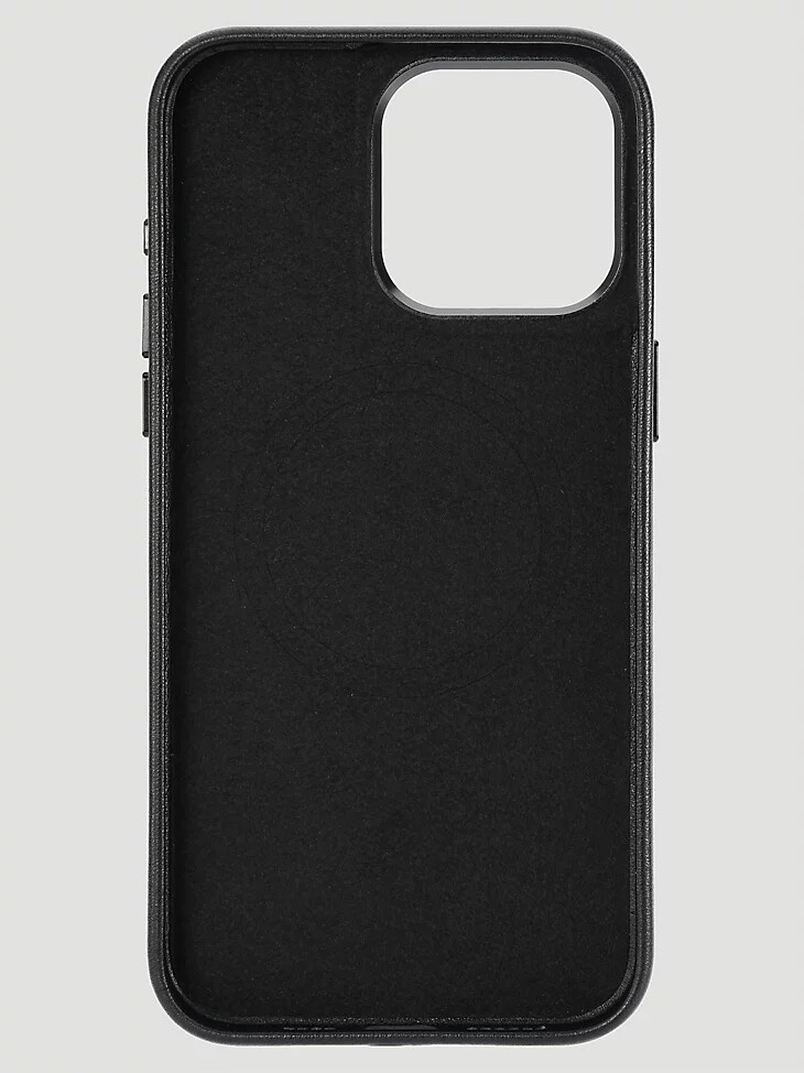 smartphone-lederhülle mit stickerei schwarz