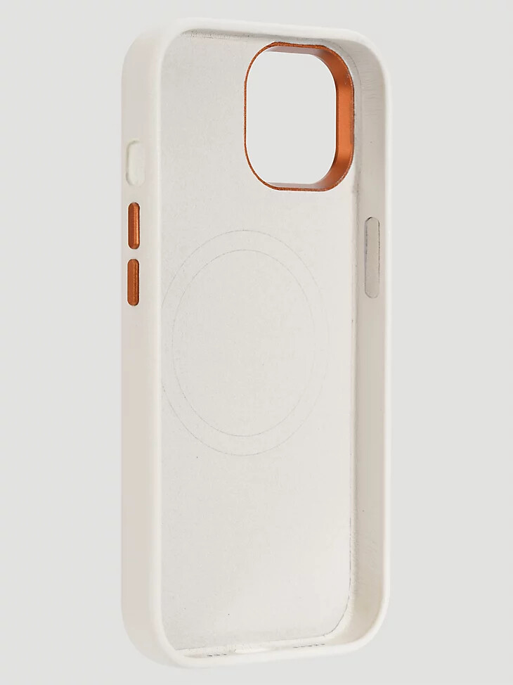 smartphone-lederhülle mit stickerei weiß