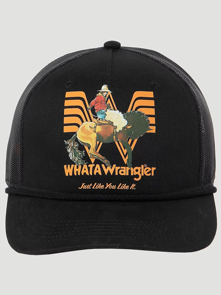 wrangler x whataburger saddle up trucker-cap schwarz