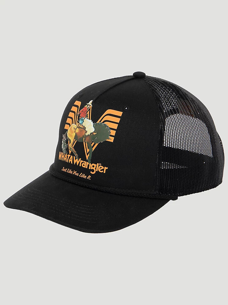 wrangler x whataburger saddle up trucker-cap schwarz