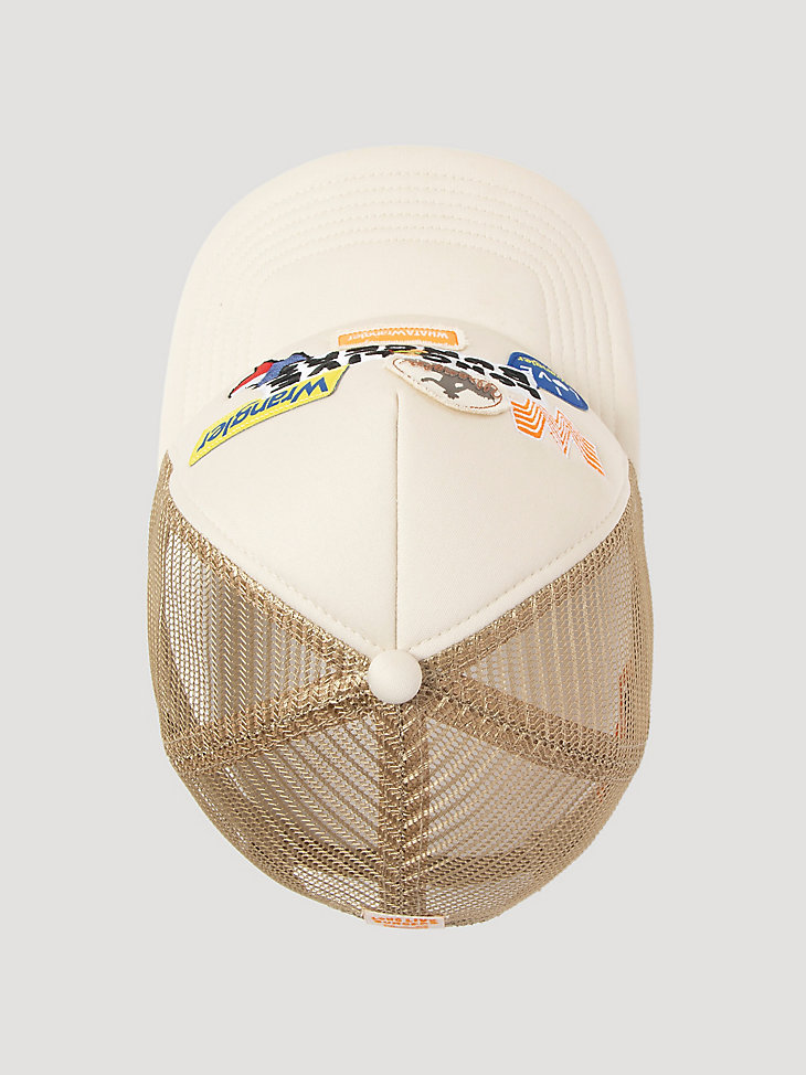 wrangler x whataburger patch trucker-mütze beige