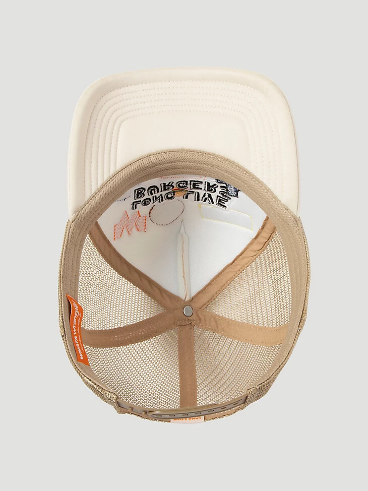 wrangler x whataburger patch trucker-mütze beige