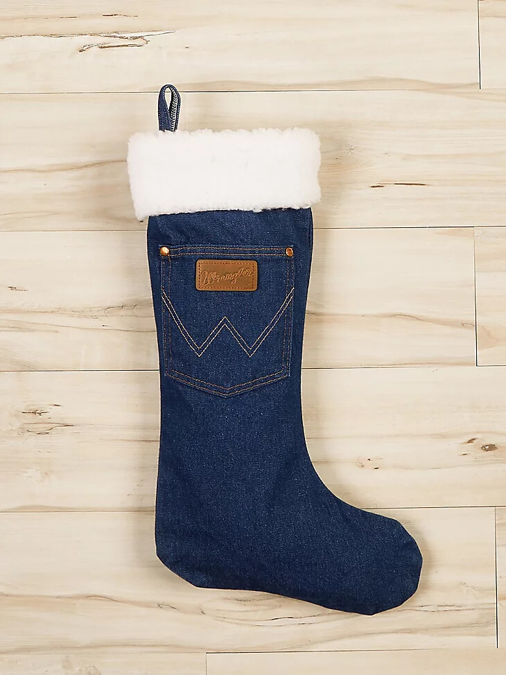 wrangler sherpa denim weihnachtsstrumpf vorgewaschen