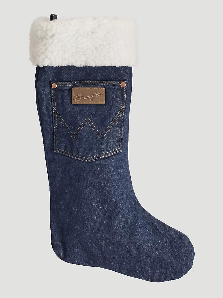wrangler sherpa denim weihnachtsstrumpf vorgewaschen