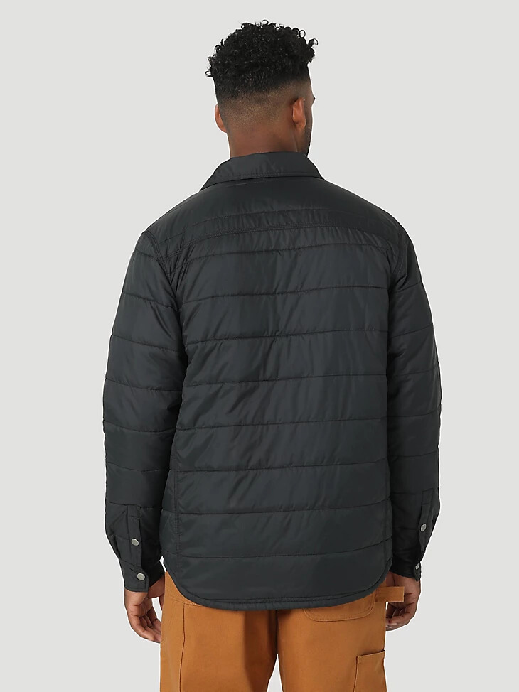 wrangler riggs workwear tough layers isolierte hemdjacke jet black
