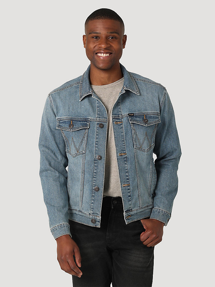 wrangler classic denim truckerjacke für herren vintage indigo