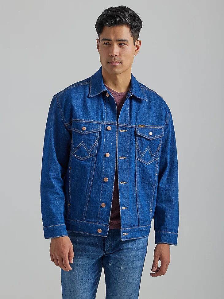 wrangler herren heritage anti-fit jacke blau