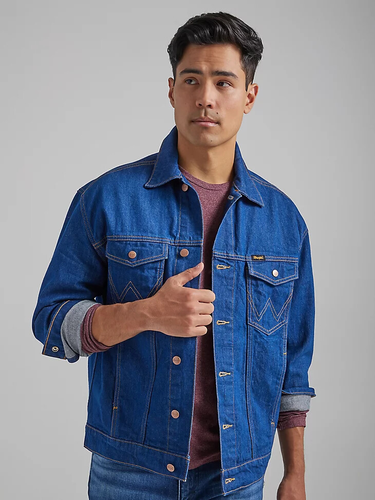 wrangler herren heritage anti-fit jacke blau