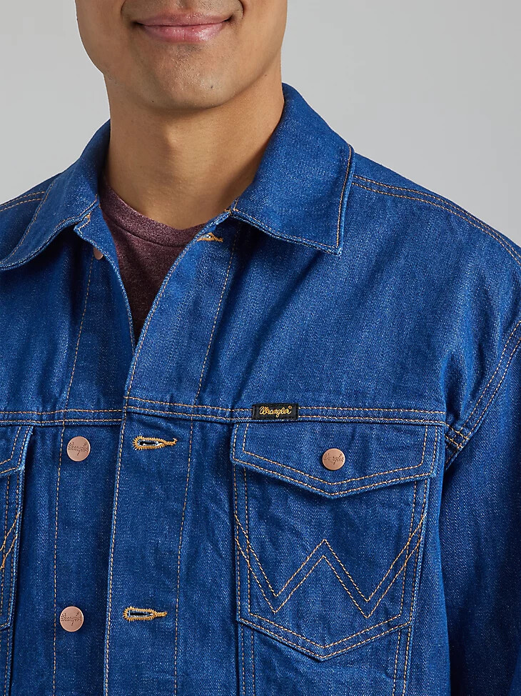 wrangler herren heritage anti-fit jacke blau