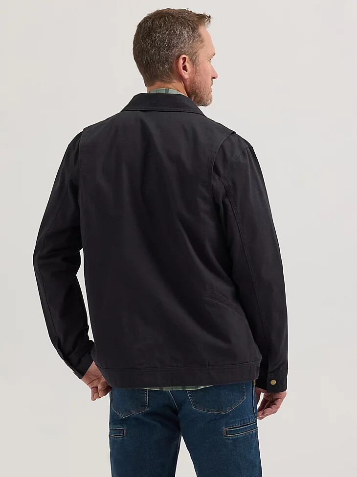 wrangler riggs workwear flanellgefütterte arbeitsjacke tiefschwarz