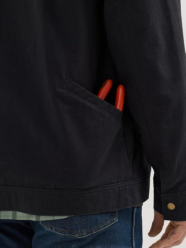 wrangler riggs workwear flanellgefütterte arbeitsjacke tiefschwarz