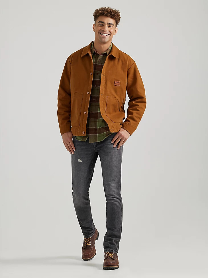wrangler x buffalo trace herren distillers jacke old fashioned