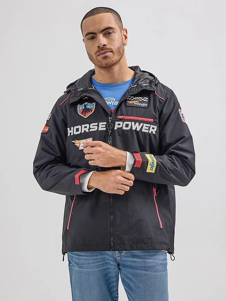 wrangler x hot wheels herren-anorakjacke schwarz